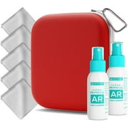 OptiPak Face Mask Storage Case Kit with Anti Fog Spray \u0026 Lens Cleaner Cloth Red